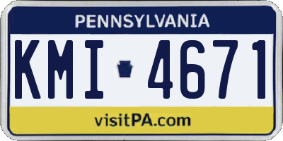 PA license plate KMI4671