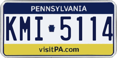 PA license plate KMI5114