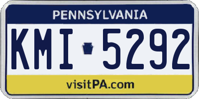 PA license plate KMI5292