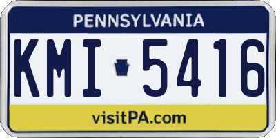 PA license plate KMI5416