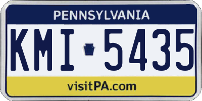 PA license plate KMI5435