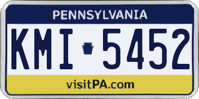 PA license plate KMI5452