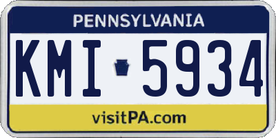 PA license plate KMI5934