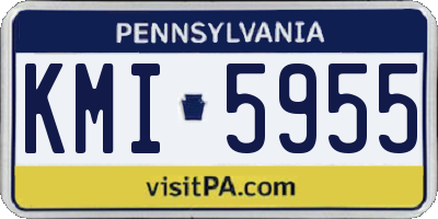 PA license plate KMI5955