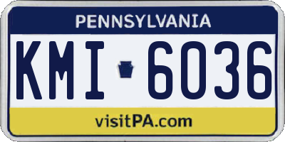 PA license plate KMI6036