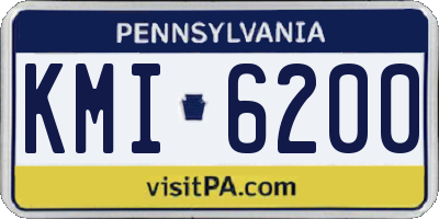 PA license plate KMI6200