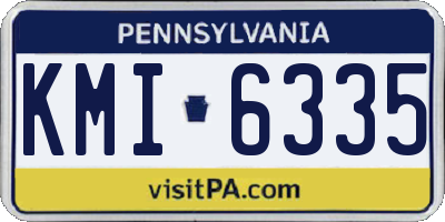 PA license plate KMI6335