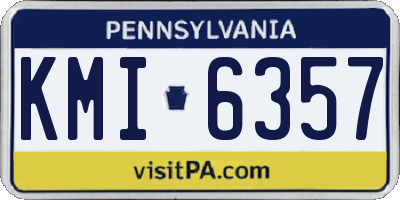 PA license plate KMI6357