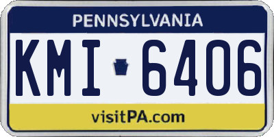 PA license plate KMI6406