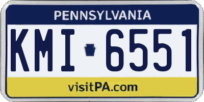PA license plate KMI6551