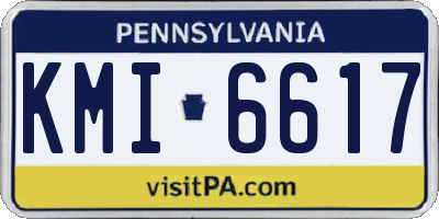 PA license plate KMI6617