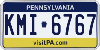 PA license plate KMI6767
