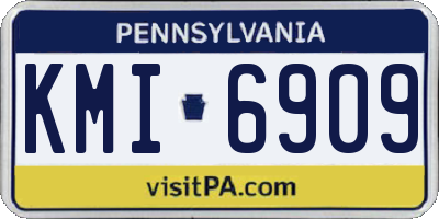 PA license plate KMI6909