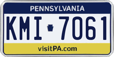 PA license plate KMI7061