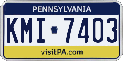 PA license plate KMI7403