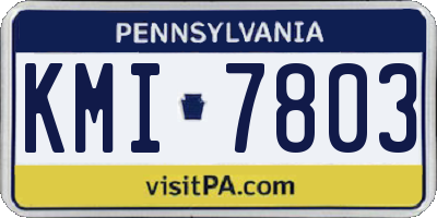 PA license plate KMI7803