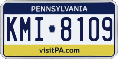 PA license plate KMI8109