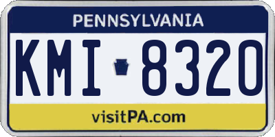 PA license plate KMI8320