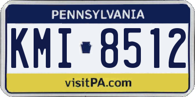 PA license plate KMI8512