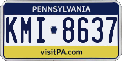 PA license plate KMI8637