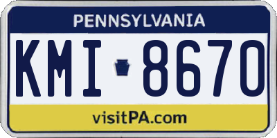 PA license plate KMI8670