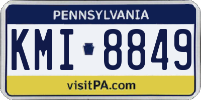 PA license plate KMI8849