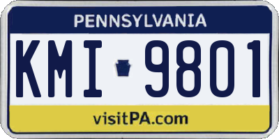 PA license plate KMI9801