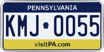 PA license plate KMJ0055