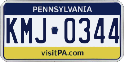 PA license plate KMJ0344