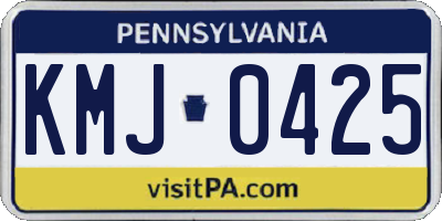 PA license plate KMJ0425