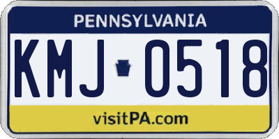 PA license plate KMJ0518