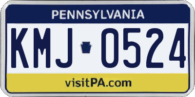 PA license plate KMJ0524
