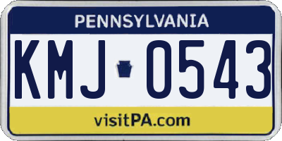 PA license plate KMJ0543