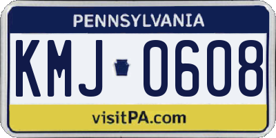 PA license plate KMJ0608