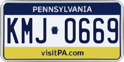 PA license plate KMJ0669