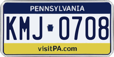 PA license plate KMJ0708