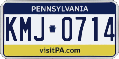 PA license plate KMJ0714