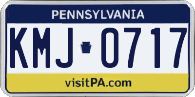 PA license plate KMJ0717