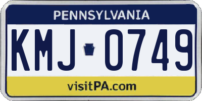 PA license plate KMJ0749