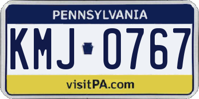 PA license plate KMJ0767