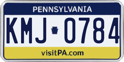 PA license plate KMJ0784