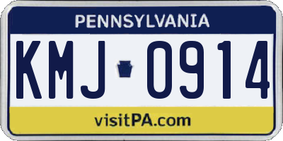 PA license plate KMJ0914