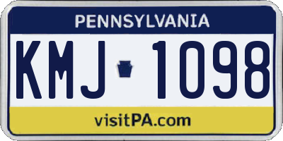 PA license plate KMJ1098