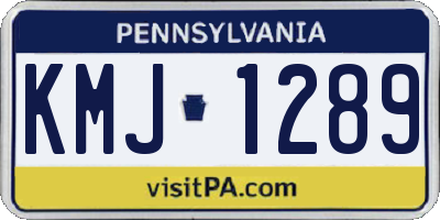 PA license plate KMJ1289