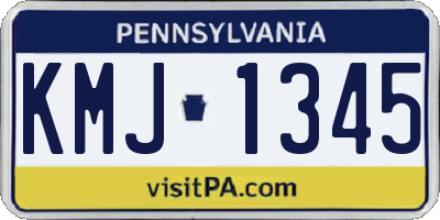 PA license plate KMJ1345