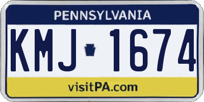 PA license plate KMJ1674