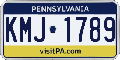 PA license plate KMJ1789
