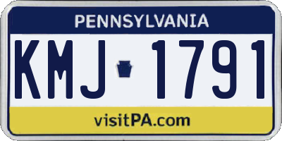 PA license plate KMJ1791