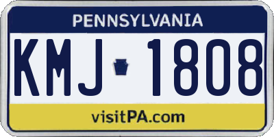 PA license plate KMJ1808