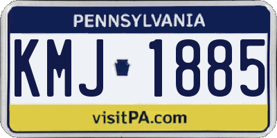 PA license plate KMJ1885